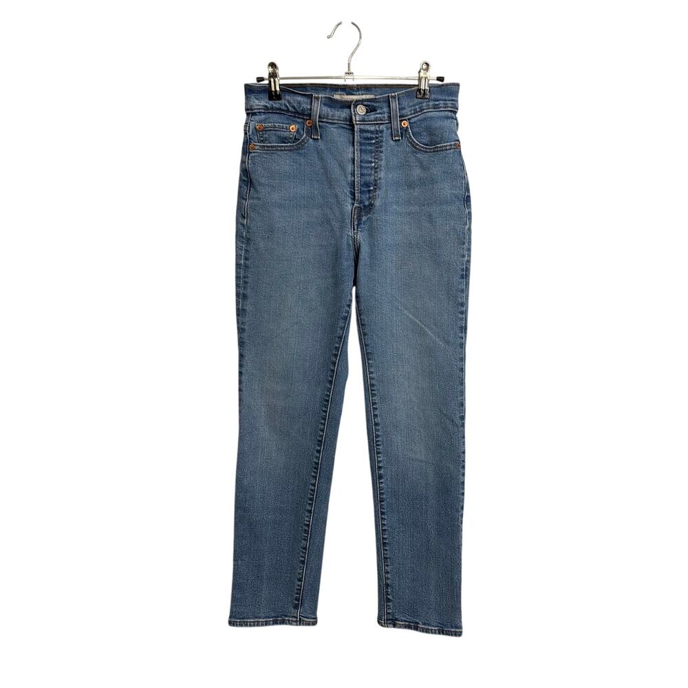 Levi's Jeans Womens 26 Blue Wedgie Straight Leg High Rise Button Fly Denim FLAW